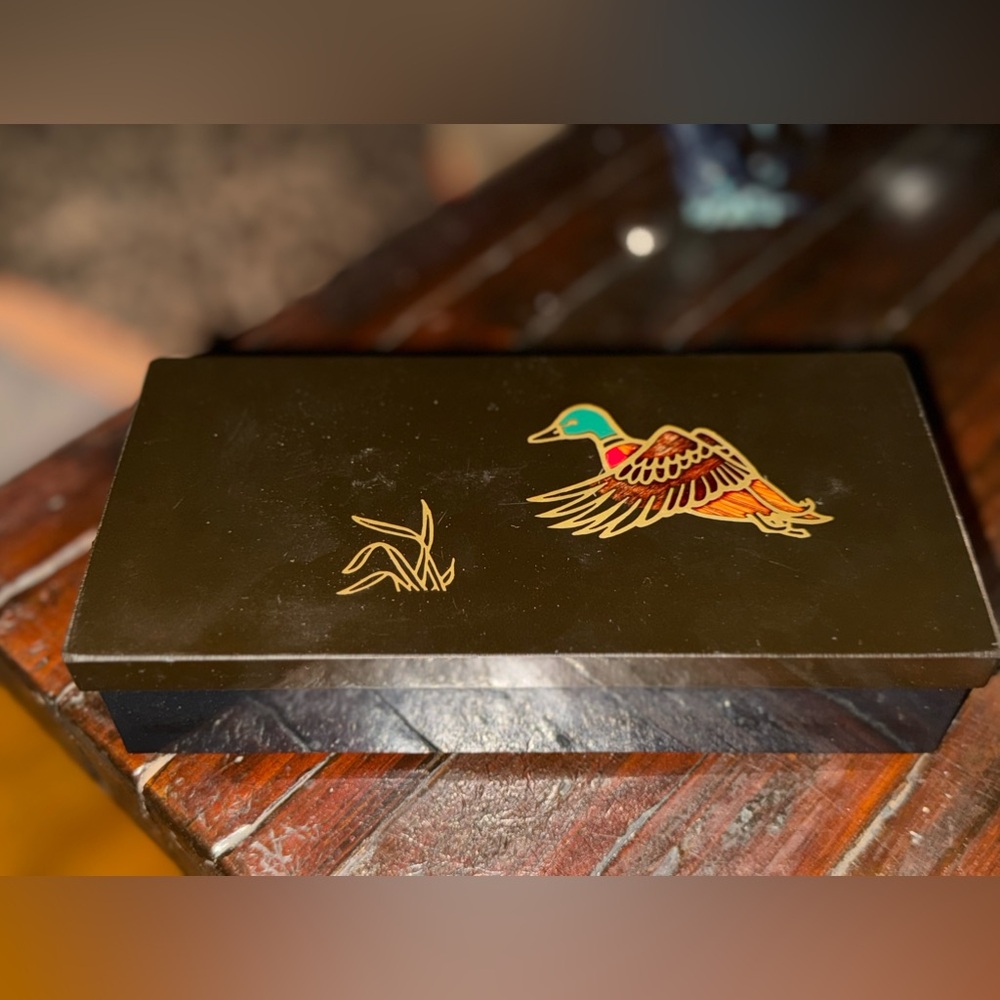 Couroc Giftware Solid Black Jewelry Box